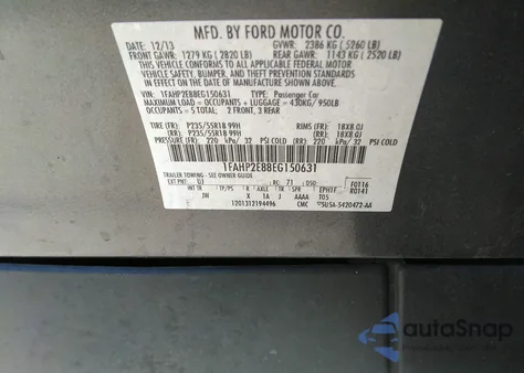 2014 Ford Taurus Sel z USA, uszkodzony, nr VIN 1FAHP2E88EG150631